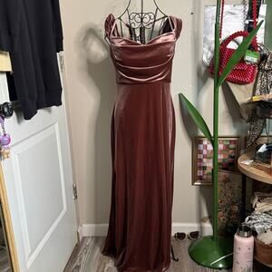 Revelry Sienna Velvet Off The Shoulder Dress Terracotta 606 10